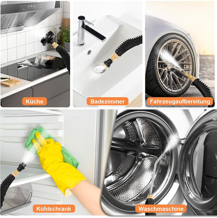 3800W Hand Dampfreiniger, 1L Wassertank Dampfreiniger Handgerät, 10s Schnellaufheizung, 6 Geschwindi