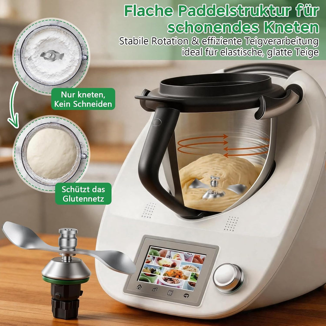 SelfTek Teigmesser für Thermomix TM7 TM6 TM5 - Edelstahl Teigmesser Ersatz für Thermomix, Sanftes Kn