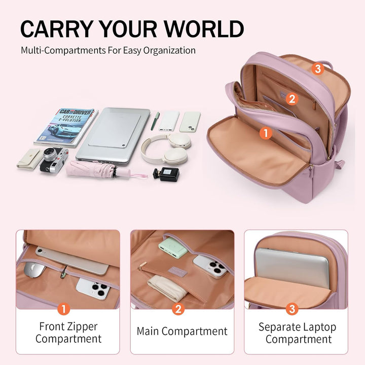 GOLF SUPAGS Laptop Rucksack für Damen Casual Daypack für Arbeit Reisen College Schulrucksack Handtas