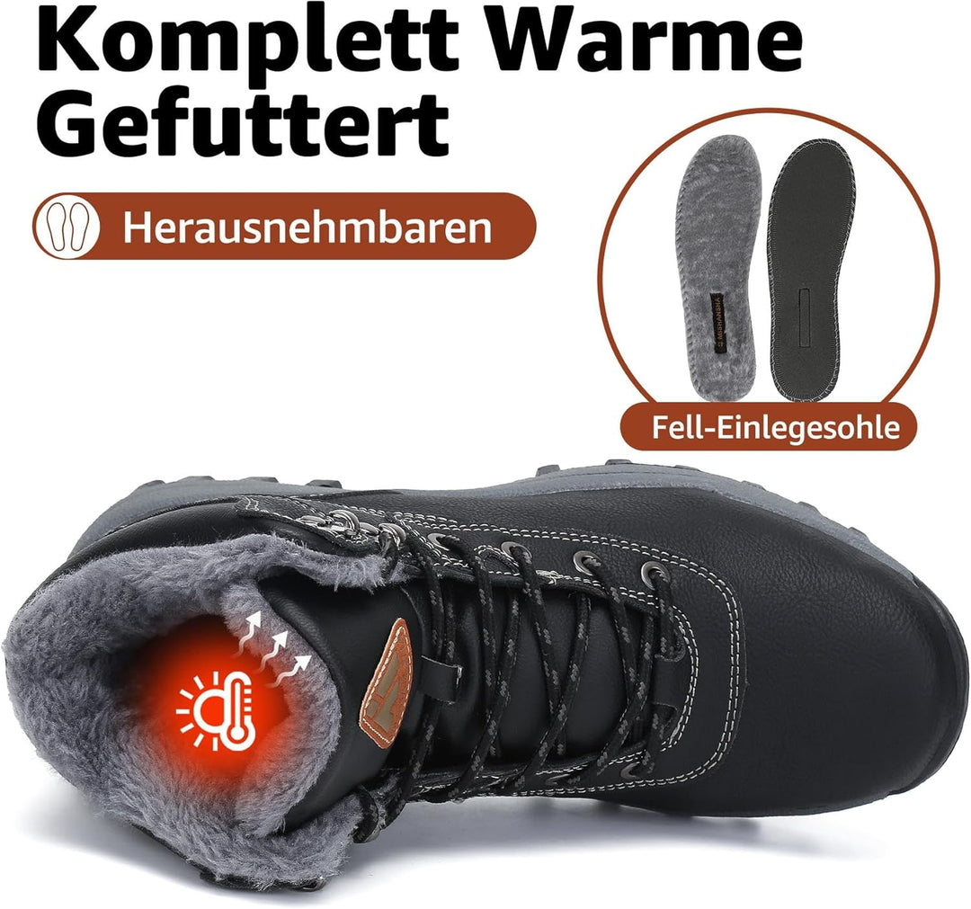 Mishansha Damen Herren Winterschuhe Warm Gefüttert Winterstiefel Wasserdicht Trekking Wanderschuhe G