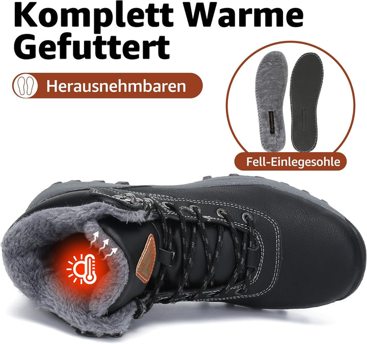 Mishansha Damen Herren Winterschuhe Warm Gefüttert Winterstiefel Wasserdicht Trekking Wanderschuhe G
