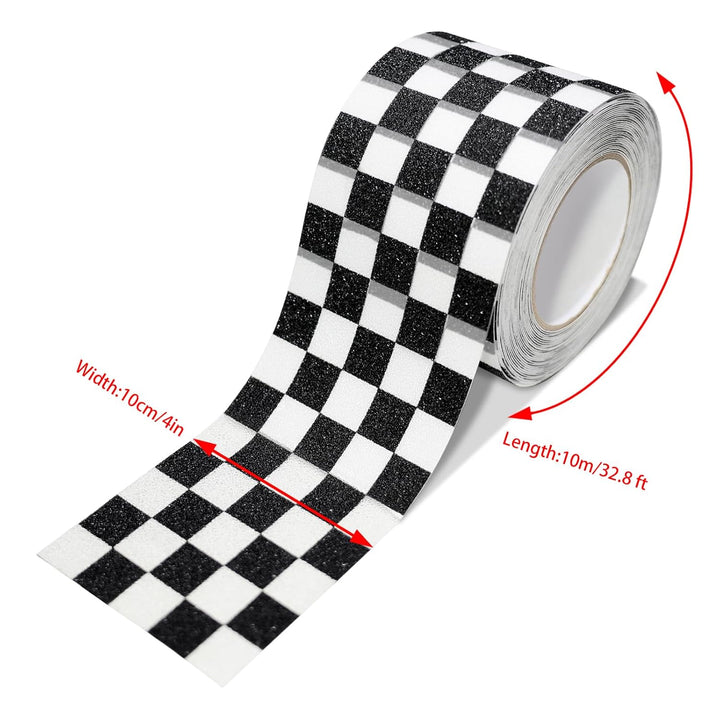 Antirutsch Klebeband, 10cm*10m Antirutsch Band Selbstklebend, Wasserdicht, Kariert, Schachbrettfarbe