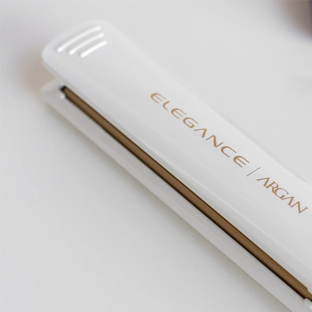 Gama Italy Professional Elegance Argan, Haarglätter mit Arganöl, 150° - 230°C, Weiss