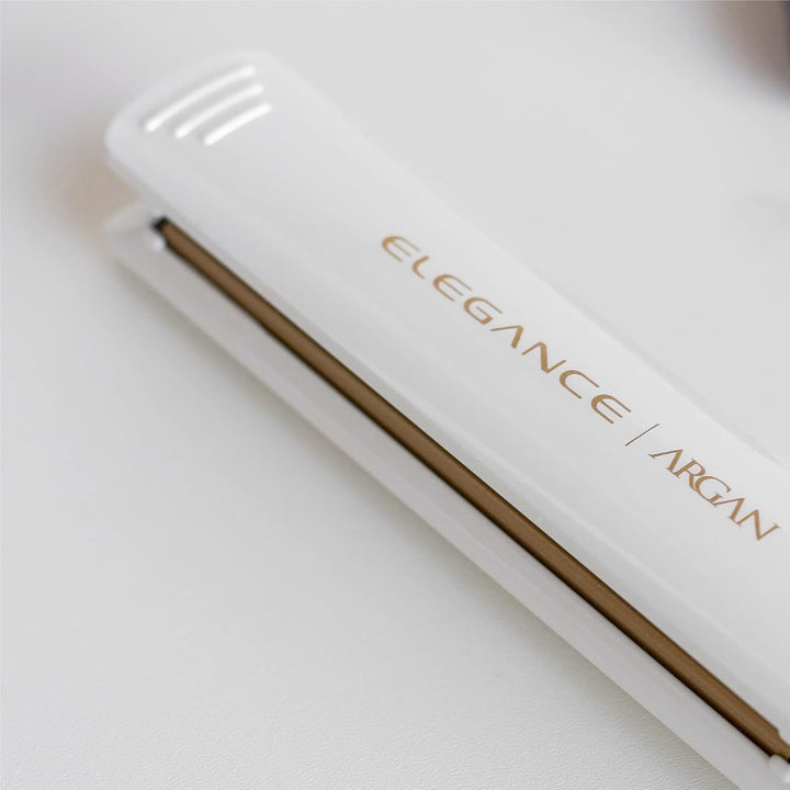 Gama Italy Professional Elegance Argan, Haarglätter mit Arganöl, 150° - 230°C, Weiss