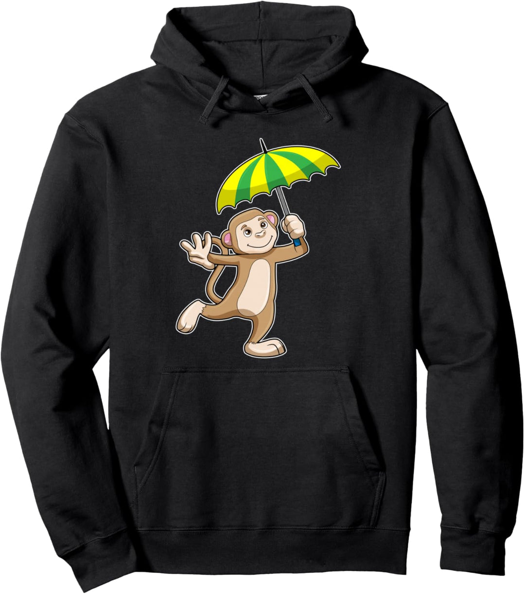 Affe Zirkus Regenschirm Pullover Hoodie