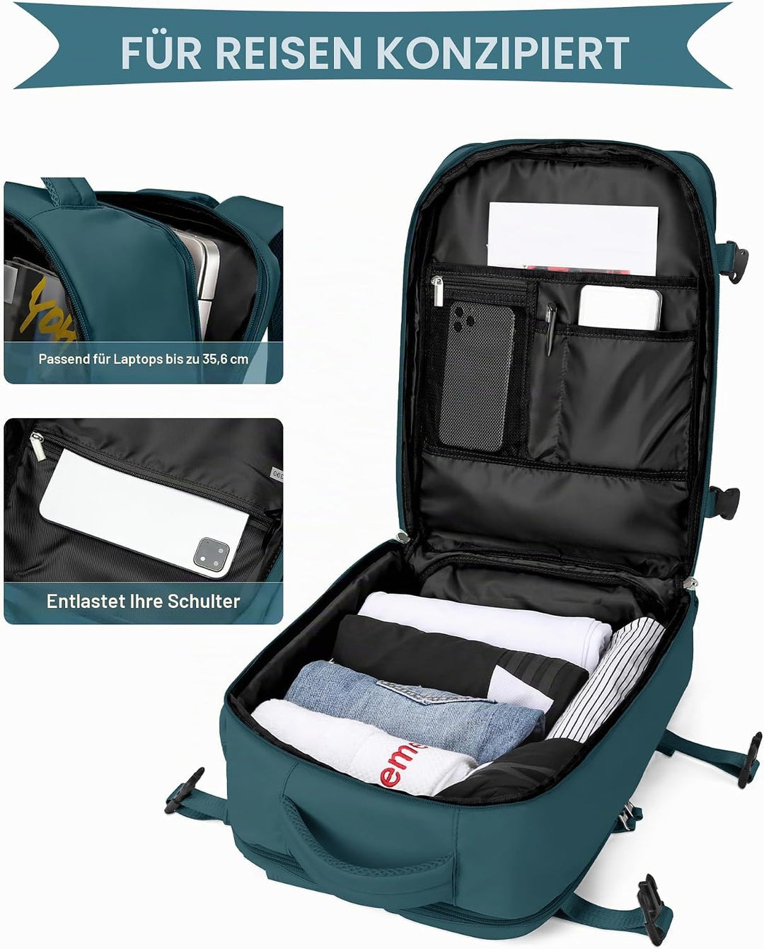 SZLX Vakuum Rucksack mit pumpe Ryanair Handgepäck 40x30x20 Damen Wizzair Handgepäck 40x30x20 Vakuum