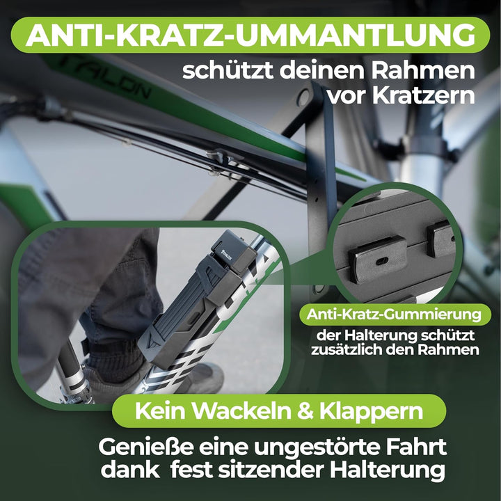 Fahrradschloss Faltschloss Diebstahlsicher [Das Original] Schnelle + Leichte Montage Rostfrei Sicher