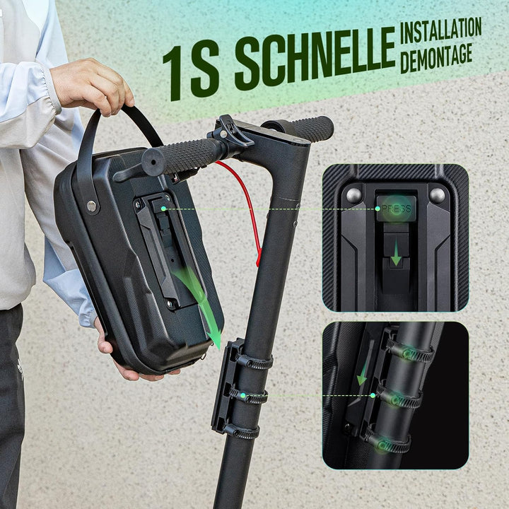 3/4/5L E Scooter Tasche, Grosse Kapazität wasserdichte Lenkertasche mit Schnellverschluss-Montage, U