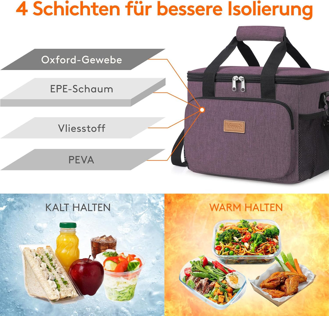 Lifewit Kühltasche Faltbar, Lunchtasche, Thermotasche Isoliertasche Picknicktasche für unterwegs, Tr