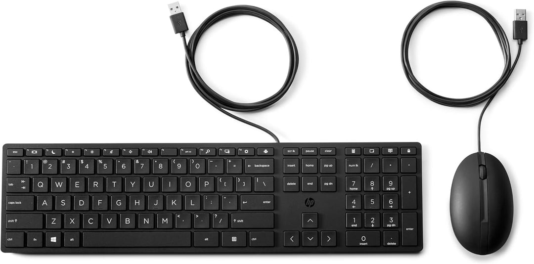 HP Desktop 320MK - Tastatur-und-Maus-Set - 3-Zonen-Layout, Flache Tastenreise - Full Size - USB - QW