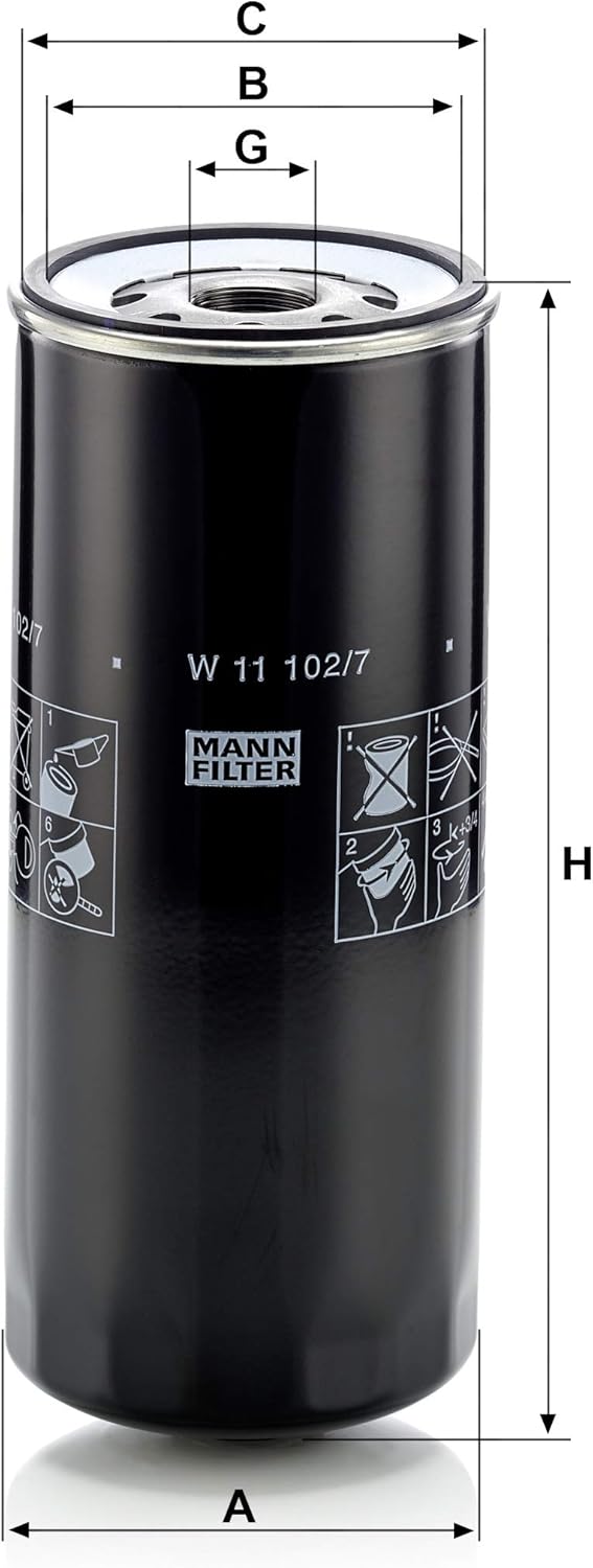 MANN-FILTER W 11 102/7 Ölfilter – Für PKW und Nutzfahrzeuge