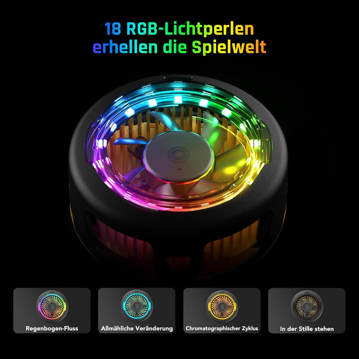 Black Shark FunCooler 5 Magnetic Phone Cooler für Gaming, Tragbarer Handy Kühler mit RGB-Beleuchtung