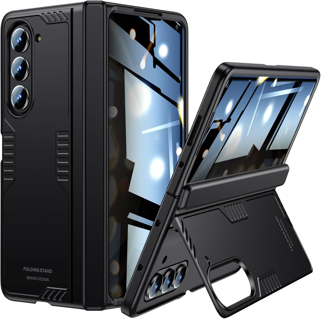 spoovcto for Samsung Galaxy Z Fold 5 Ständer Hülle mit Privatsphäre Bildschirmschutz & Scharnier Sch