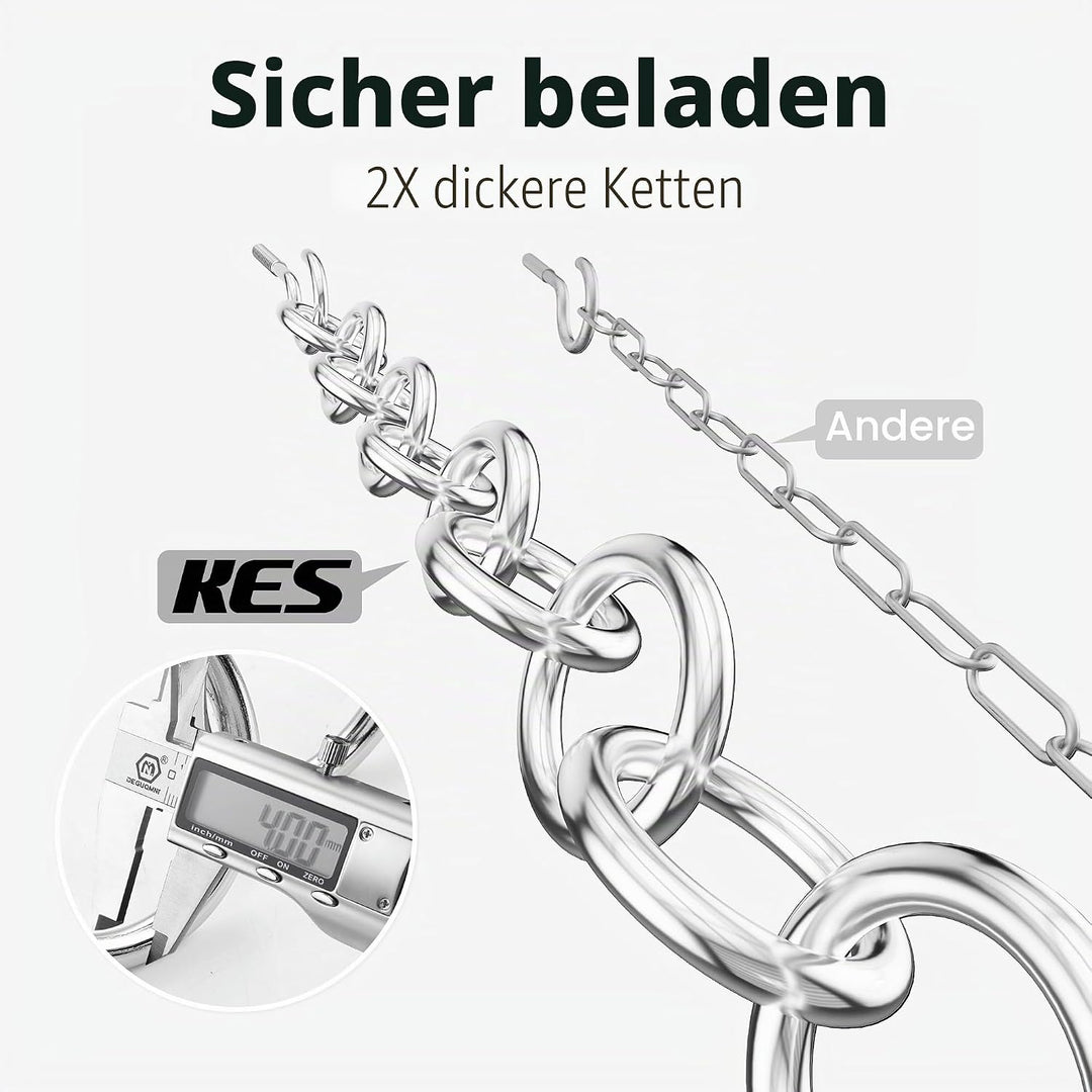 KES 85x39cm Chrom Topfhalter Pfannenhalter Hängeregal Küche Topfregal Deckenregal Hängend Küchenrega
