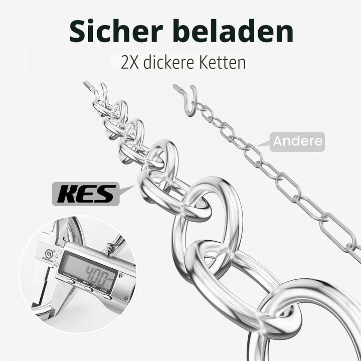 KES 85x39cm Chrom Topfhalter Pfannenhalter Hängeregal Küche Topfregal Deckenregal Hängend Küchenrega