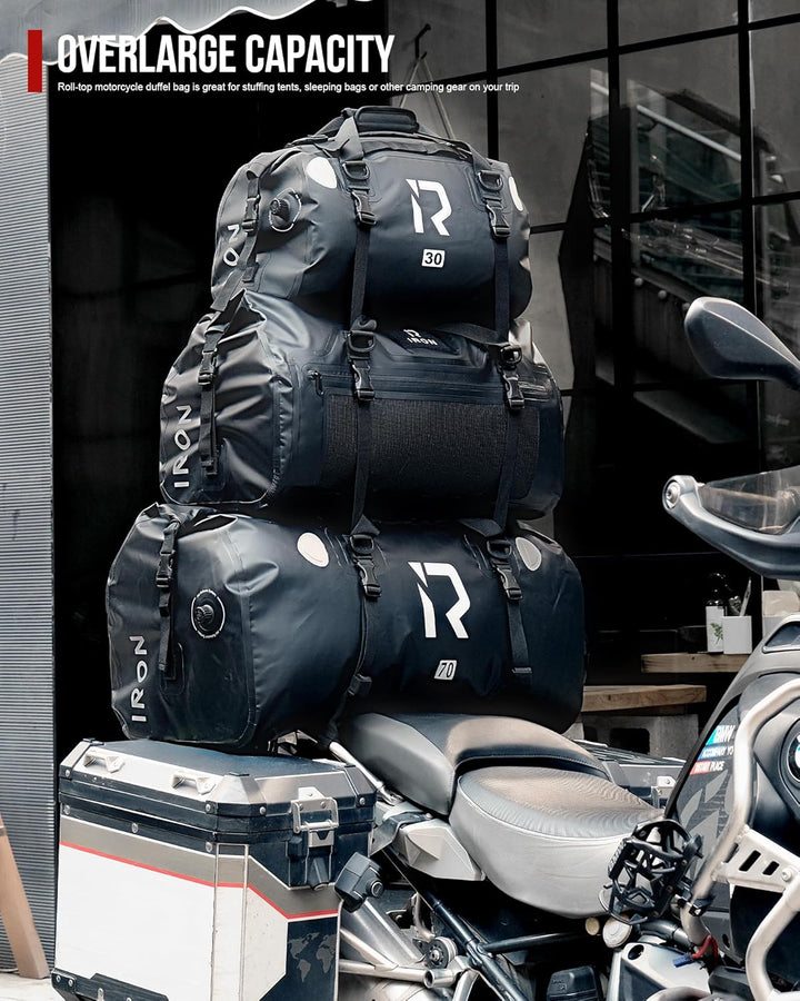 BORLENI Motorrad Hecktasche Gepäckrolle wasserdicht 30L – Premium Motorradtasche mit Rolltop, Reflek