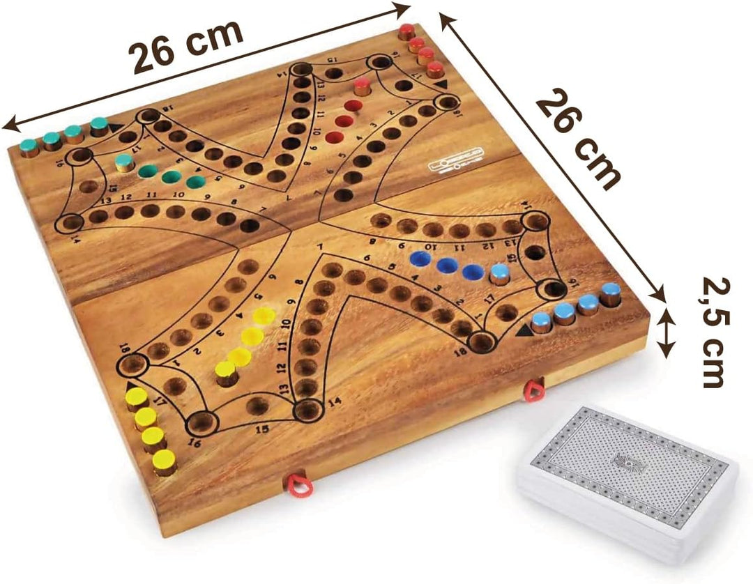 Logica Spiele Art. Tock 4 - Brettspiel aus Holz - Strategiespiel für 2/4 Spieler - Familienspiel