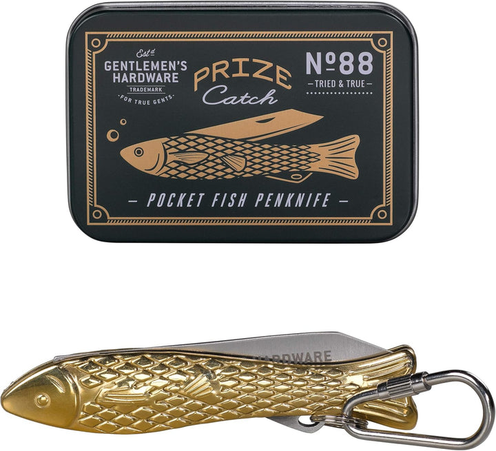 Gentlemen's Hardware Fischstiftmesser, goldfarben Fish Taschenmesser - Messing, Fish Taschenmesser -