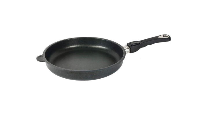 AMT Gastroguss Bratpfanne 28 cm Ø, 5 cm hoch, abnehmbarer Stiel, nicht induktionsgeeignet, Lotan® An