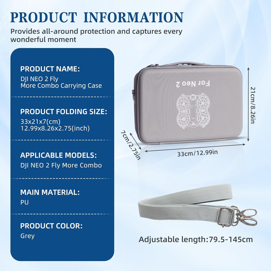 Hülle für DJI Neo 2 Fly More Combo, Aufbewahrungs Tragetasche für DJI Neo 2 Zubehör, PU Material, mi