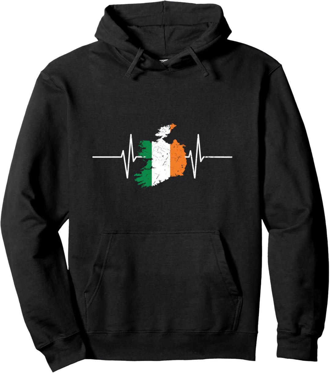 Irland Irland Herzschlag Vintage Flagge Irland Pullover Hoodie