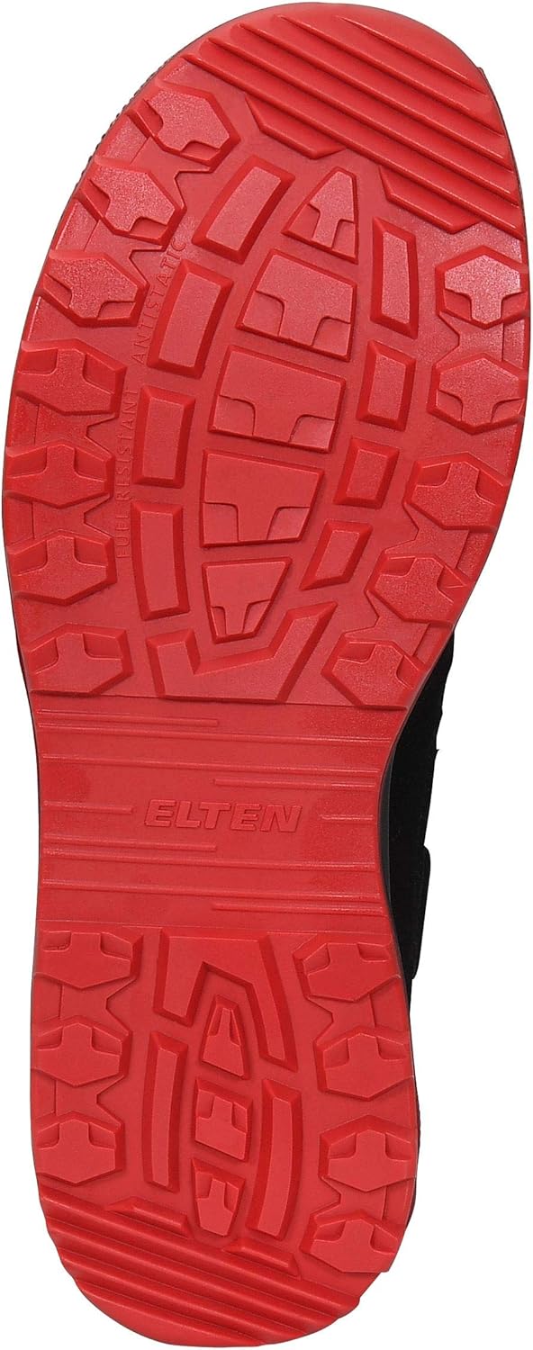 Sicherheitsschuhe ELTEN LAKERS XXT Low ESD S1P, Damen, Herren, sportlich, leicht, schwarz/rot 43 EU,