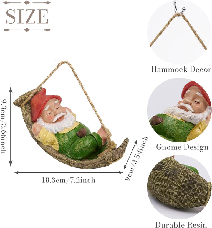 TERESA'S COLLECTIONS Gartenzwerge Gartendeko für Draussen 18cm Liegender Zwerg Gartenfigur aus Hänge