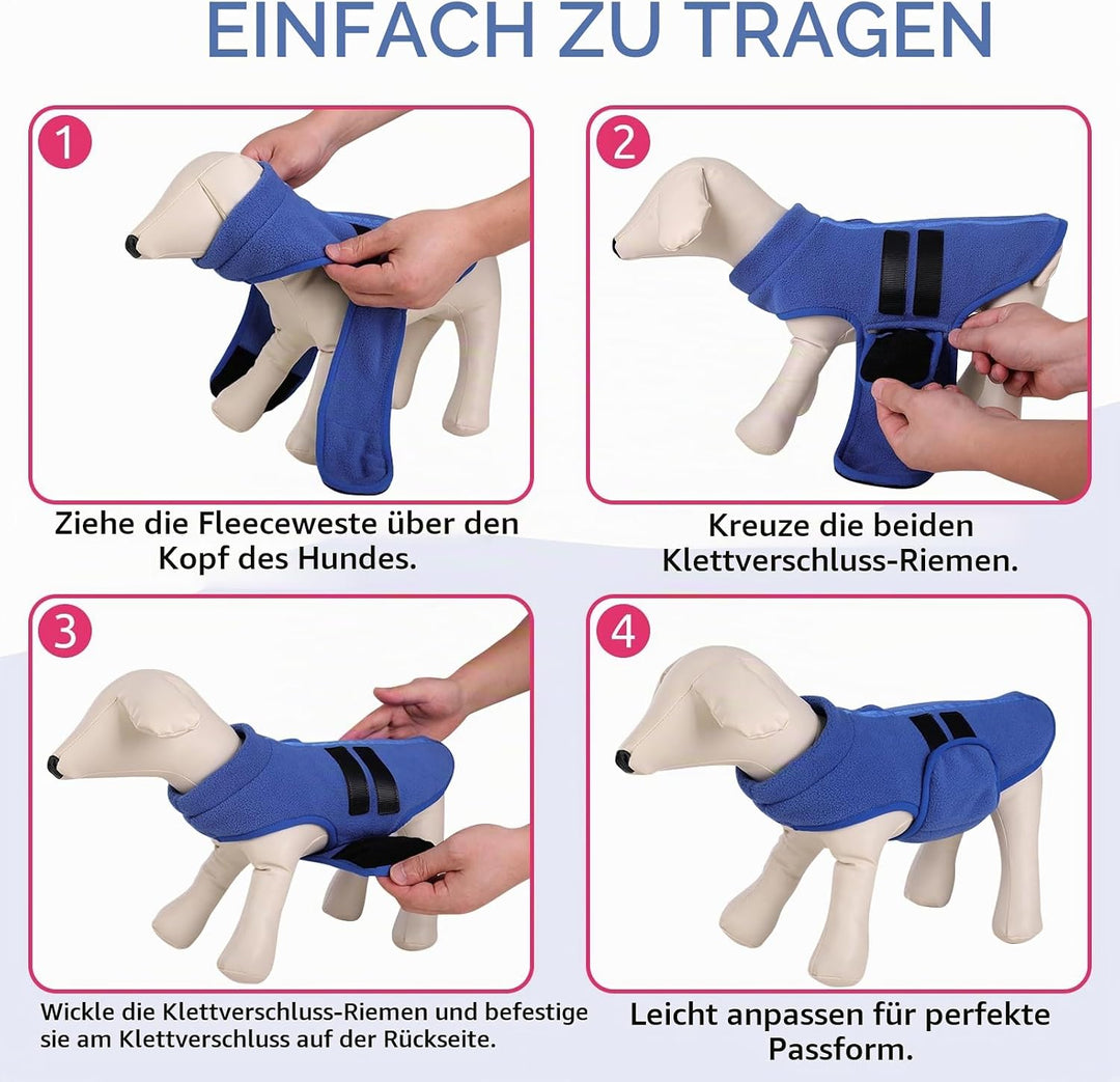 PUZAUKAL Hundepullover Fleece Weste Hundemäntel Winter Warmer Hundeweste für Kleine Hunde Weicher Fl