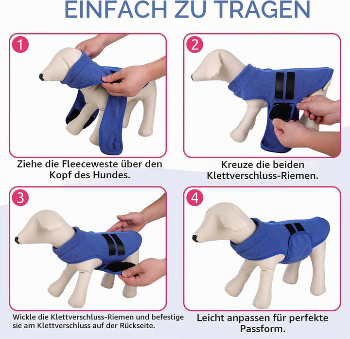 PUZAUKAL Hundepullover Fleece Weste Hundemäntel Winter Warmer Hundeweste für Kleine Hunde Weicher Fl