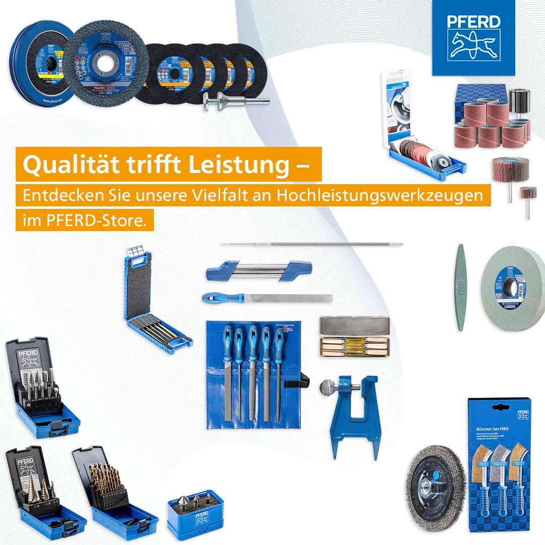 Feilensatz L.300mm Hieb 2 2K-Ergo PFERD Werkstattfeilen-Set in PVC-Rolltasche Kreuzhieb H2 Länge 300