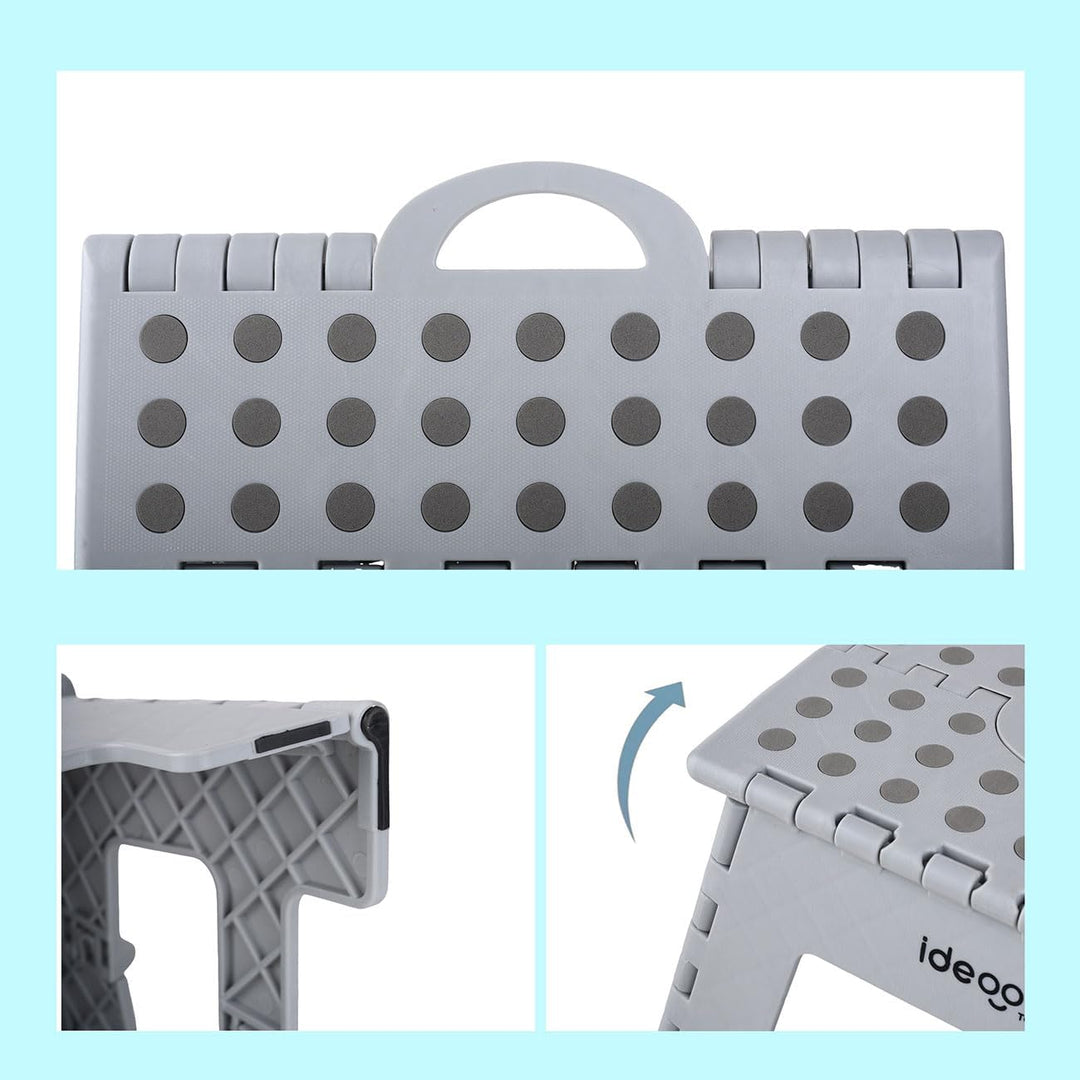 ideoon 2er Set Stabiler Klappbarer Tritthocker bis 150 kg belastbar – Faltbarer Tritthocker flach &amp;