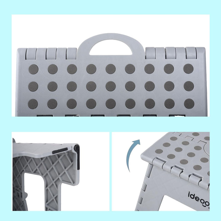 ideoon 2er Set Stabiler Klappbarer Tritthocker bis 150 kg belastbar – Faltbarer Tritthocker flach &amp;