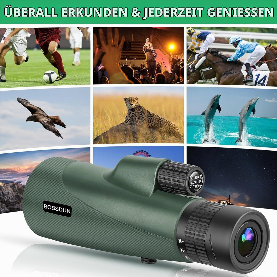 Zoom-Monokular-Teleskop, Hochleistungs-Monokular-Teleskop für Smartphone mit Stativ, HD-Monokular fü