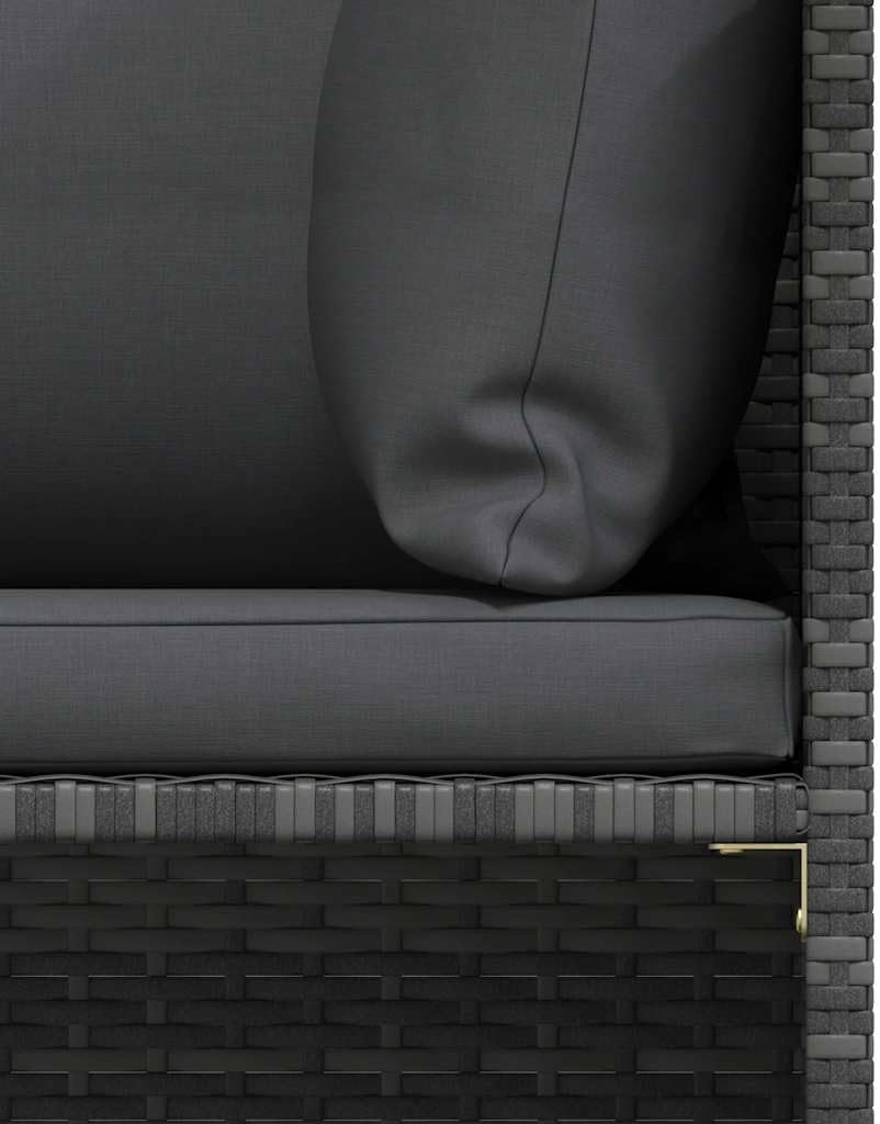 vidaXL Gartensofa 3-Sitzer mit Kissen Ecksofa Mittelsofa Sofa Lounge Gartenset Gartenmöbel Garten Ga