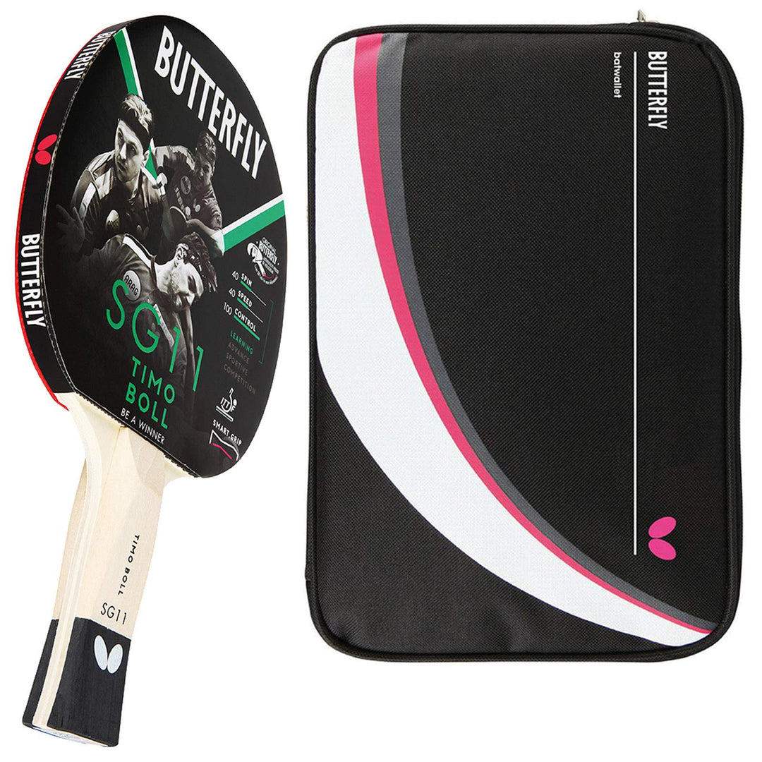 Butterfly Timo Boll SG11 Tischtennisschläger + Tischtennishülle Drive Case 2 | Tischtennisschlägerse