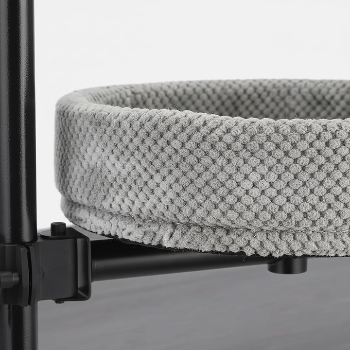 Relaxdays Katzenbett für Schreibtisch, höhenverstellbar, 360° drehbar, 20 kg, weicher Katzenkorb Ø 3