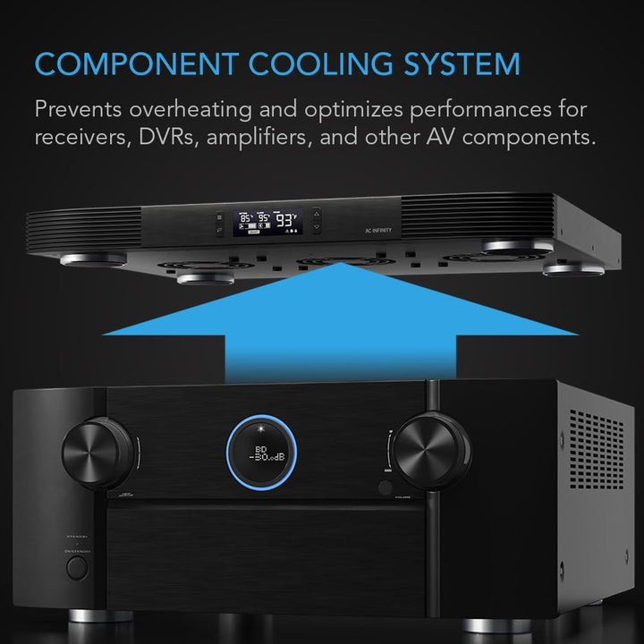 AC Infinity AIRCOM T10, leises Lüftersystem 17" (43 cm) für Receiver, Verstärker, DVR, AV-Cabinet-Ko