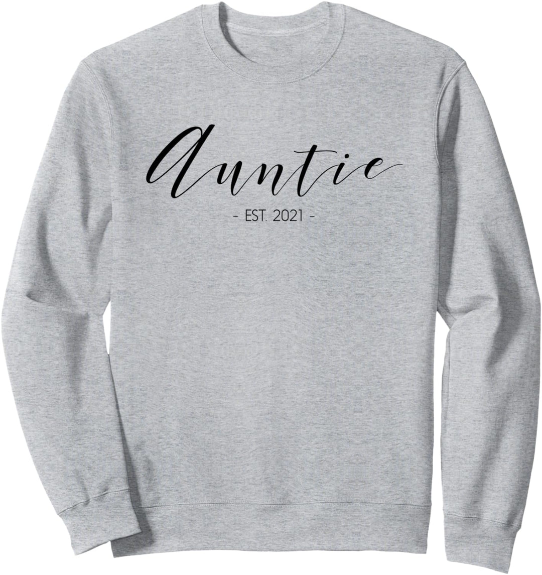Auntie Established 2021 – Pinsel-Schriftzug – Schwarz Sweatshirt