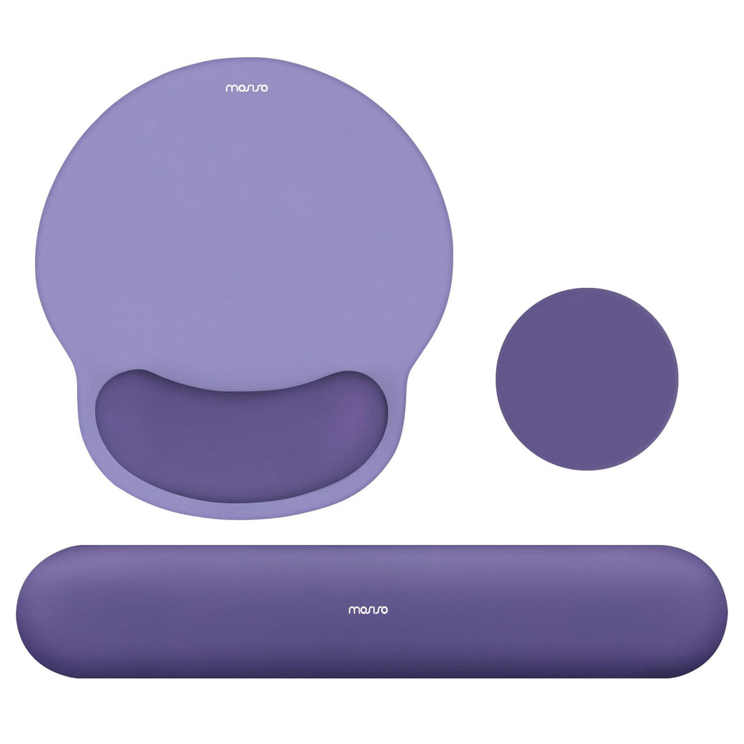 MOSISO Handgelenkstütze für Mauspad&amp;Tastatur Set, Ergonomisch Kreisförmig Mauspad&amp;Untersetzer rutsch