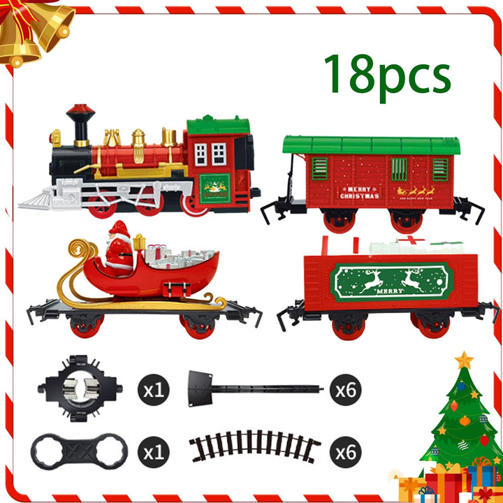 Elektrischer Zug Set für Kinder,Weihnachtszug um den Weihnachtsbaum,Eisenbahn Schienen Zug Set,Eisen