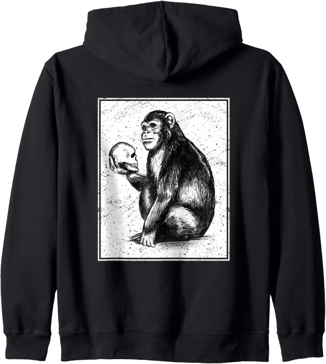 Affe mit Schädel Motiv für Damen & Herren Kapuzenjacke