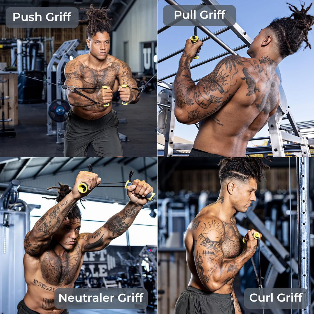 ROCSIX - Hochleistungs Trainingsgriff für Latzug, Kabelzug und Klimmzug – Ergonomisches Gym Zubehör