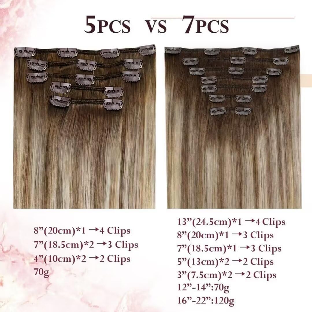 Easyouth Clip in Extensions Echthaar Balayage Clip in Extensiosn Remy Clip in Echthaar Extensions Ba