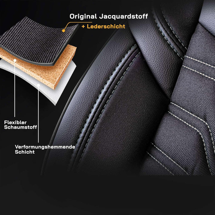 Autositzbezüge Universal – Premium Autozubehör Innenraum für PKW & SUV – Jacquard Sitzauflage, Autos