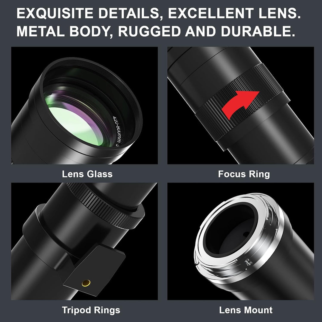 lightdow 420–800mmF8.3 Teleobjektiv für Nikon, F Objektiv Manuelles (MF) Telezoomobjektiv für Nikon