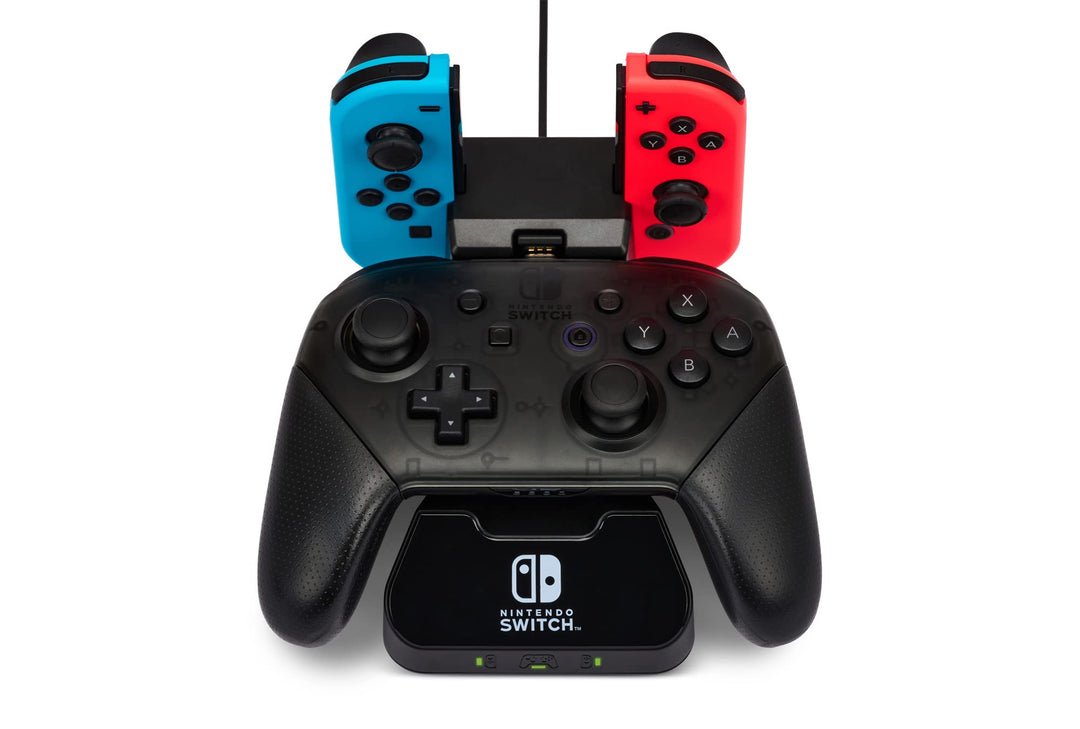 PowerA Controller-Ladestation für Nintendo Switch Schwarz Single, Schwarz Single