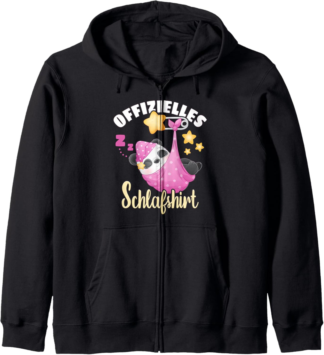 Offizielles Schlafshirt, schlafender Panda, Pyjama Shirt Kapuzenjacke