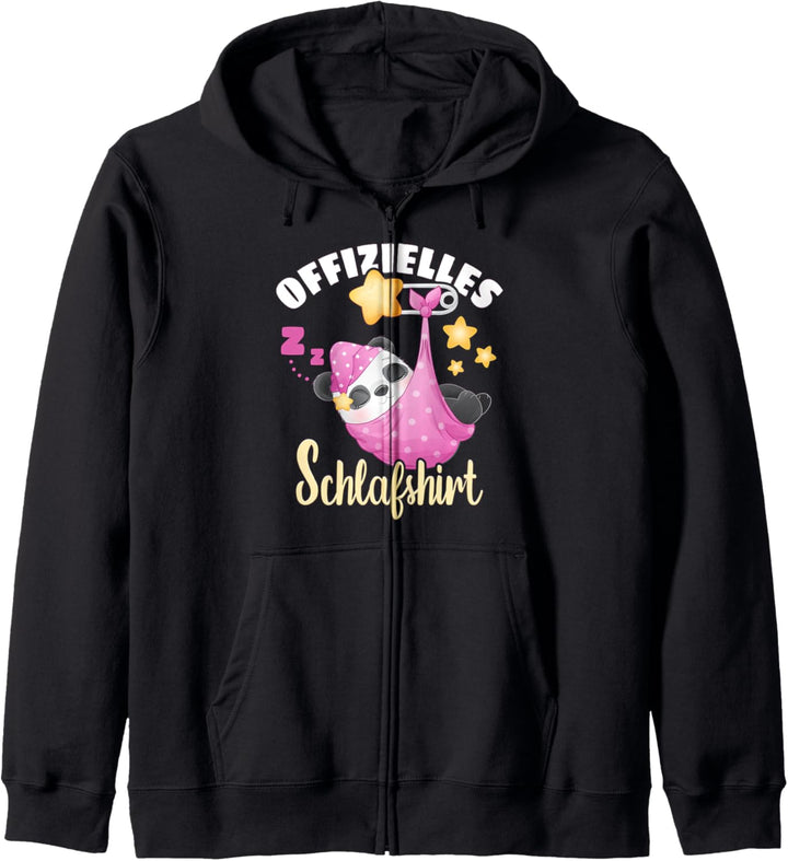Offizielles Schlafshirt, schlafender Panda, Pyjama Shirt Kapuzenjacke