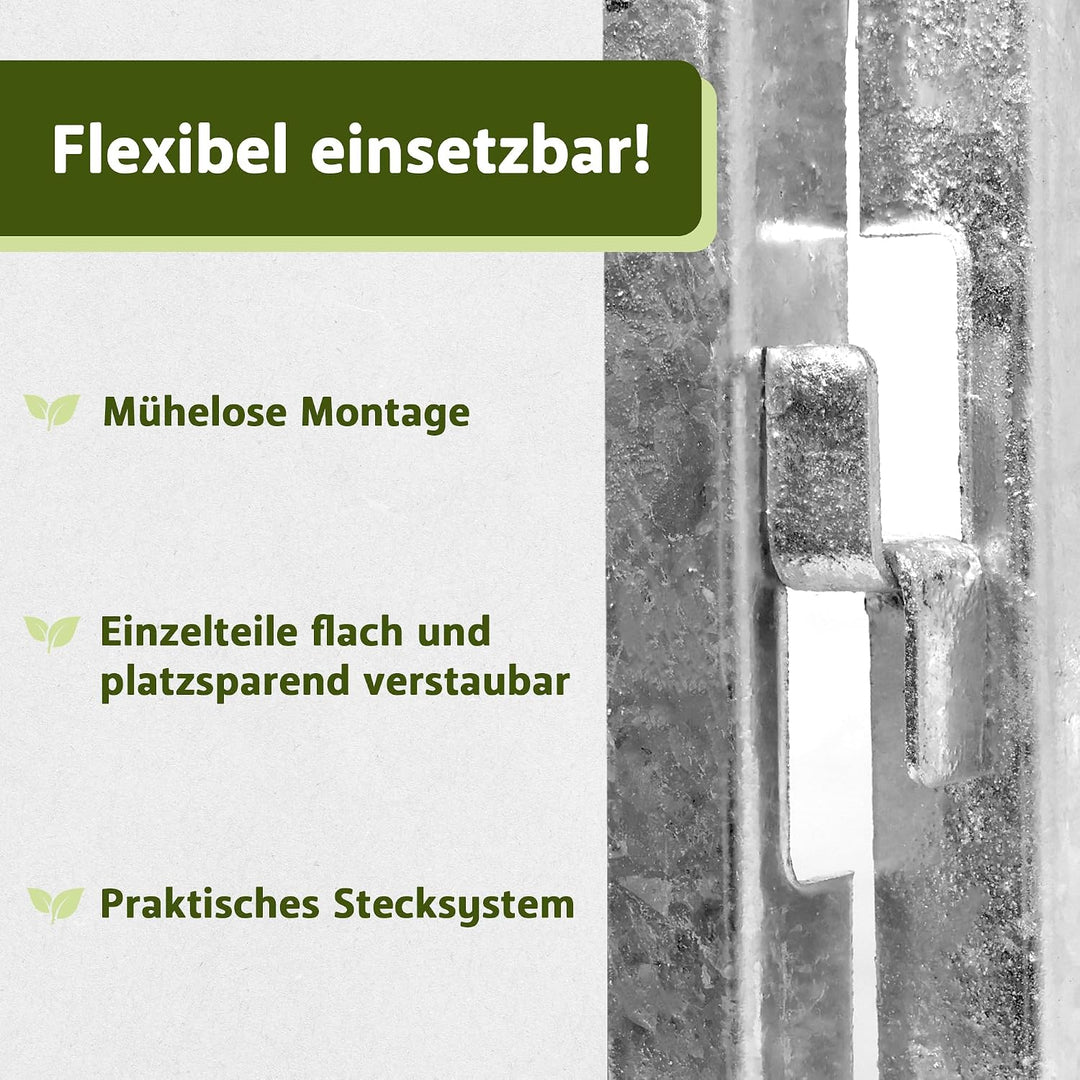 NATIV Garten Komposter 80x80x70 cm galvanisiert, Metallkomposter mit 448 Litern, Drahtkomposter für