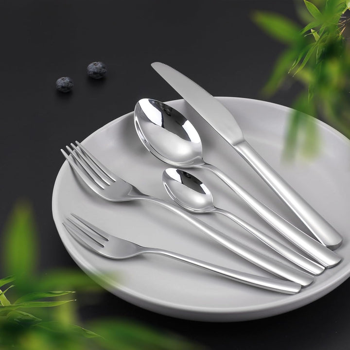Besteck Set 6 Personen, 30 teilig Edelstahl Besteckset, Essbesteck Set mit Messer Gabel Löffel, Hoch